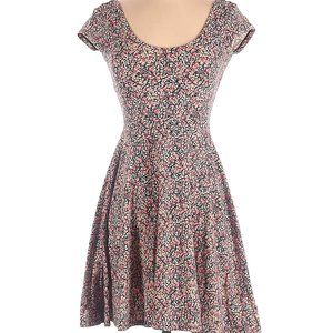 Soft Floral Scoop Neck Skater Dress